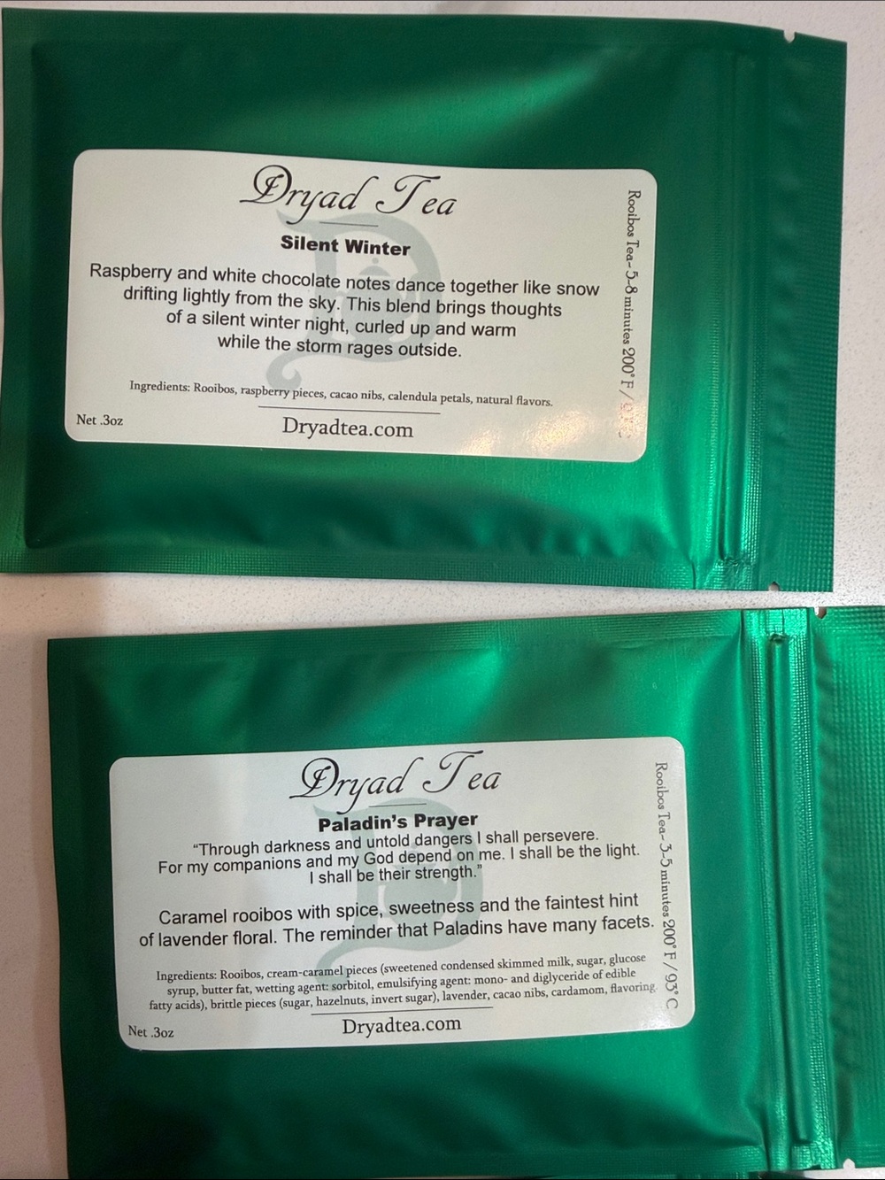 Dryad tea in .3 oz packages Blend Tea 9 total